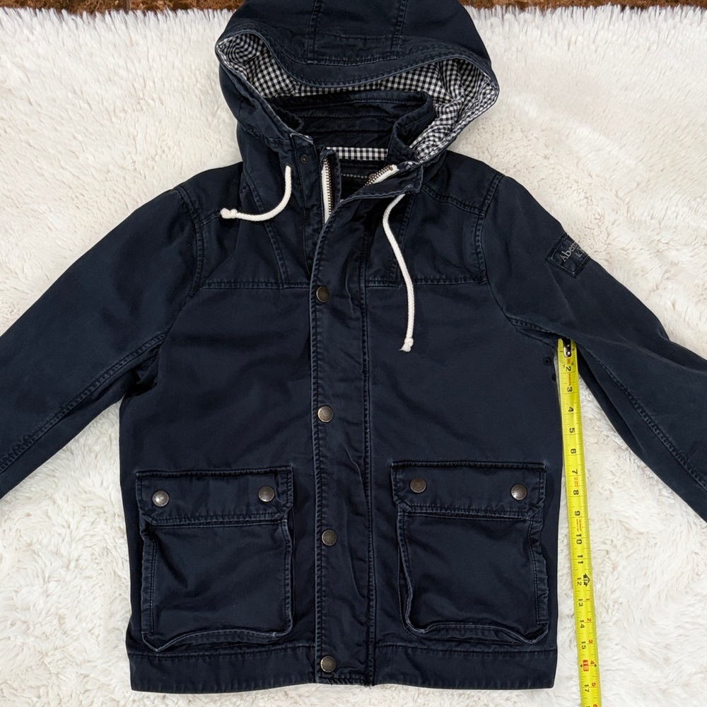 Abercrombie & Fitch Navy Hooded Men's Jacket,Size L. - Picture 13 of 17